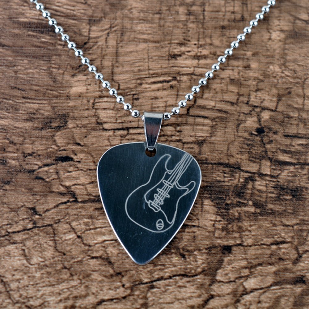 Amazon.com: Guitar Pick Necklace, Stainless Steel Guitar Picks